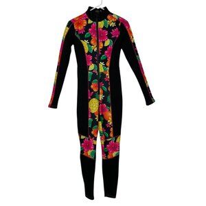 Dolls Kill Delias Tropic Like It's Hot Floral Wetsuit XS Long Sleeve Surfer